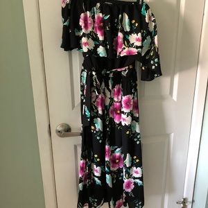 Express black floral dress